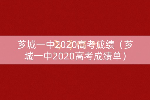 芗城一中2020高考成绩（芗城一中2020高考成绩单）