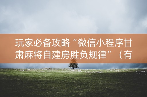 玩家必备攻略“微信小程序甘肃麻将自建房胜负规律”（有没有猫腻)