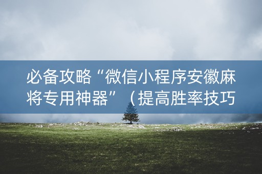 必备攻略“微信小程序安徽麻将专用神器”（提高胜率技巧)