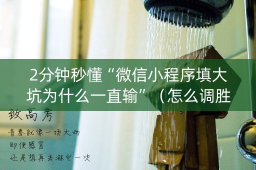 2分钟秒懂“微信小程序填大坑为什么一直输”（怎么调胜率)