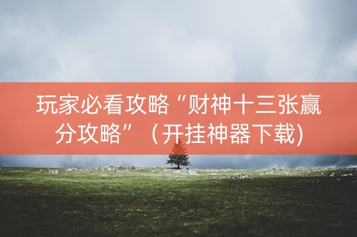 玩家必看攻略“财神十三张赢分攻略”（开挂神器下载)