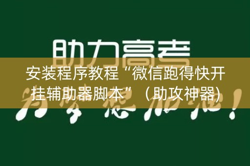 安装程序教程“微信跑得快开挂辅助器脚本”（助攻神器)