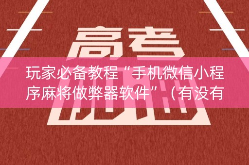 玩家必备教程“手机微信小程序麻将做弊器软件”（有没有猫腻)