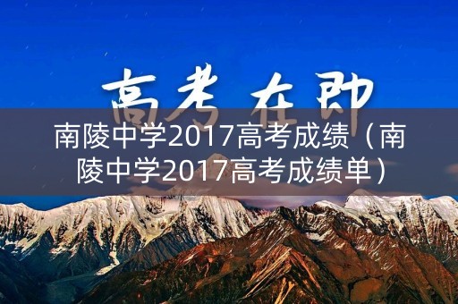 南陵中学2017高考成绩（南陵中学2017高考成绩单）