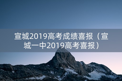 宣城2019高考成绩喜报（宣城一中2019高考喜报）