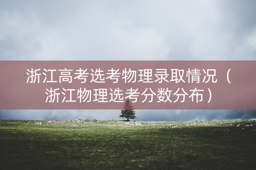 浙江高考选考物理录取情况（浙江物理选考分数分布）