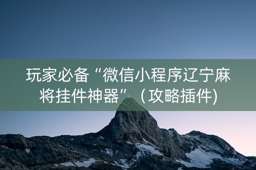 玩家必备“微信小程序辽宁麻将挂件神器”（攻略插件)