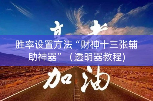胜率设置方法“财神十三张辅助神器”（透明器教程)