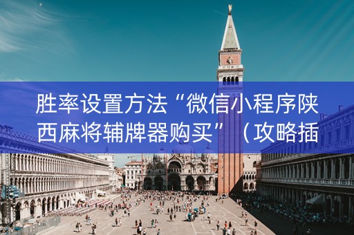 胜率设置方法“微信小程序陕西麻将辅牌器购买”（攻略插件)