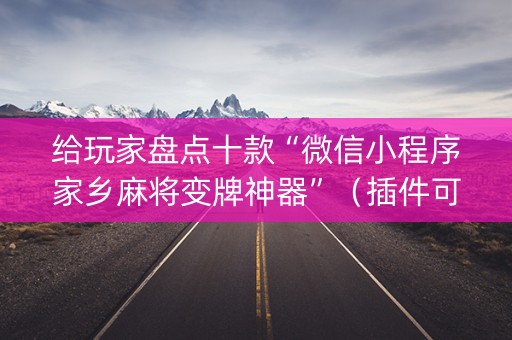 给玩家盘点十款“微信小程序家乡麻将变牌神器”（插件可信吗)