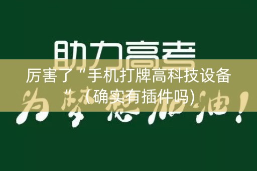 厉害了“手机打牌高科技设备”（确实有插件吗)