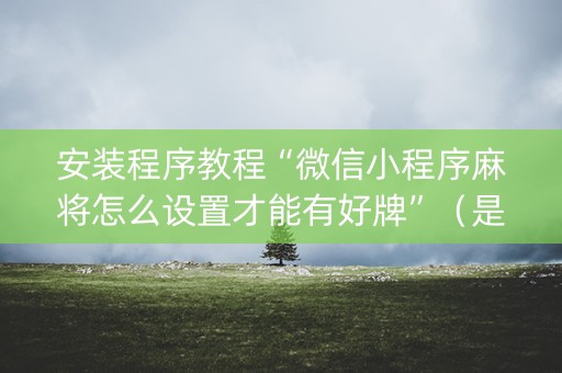 安装程序教程“微信小程序麻将怎么设置才能有好牌”（是否能开挂)