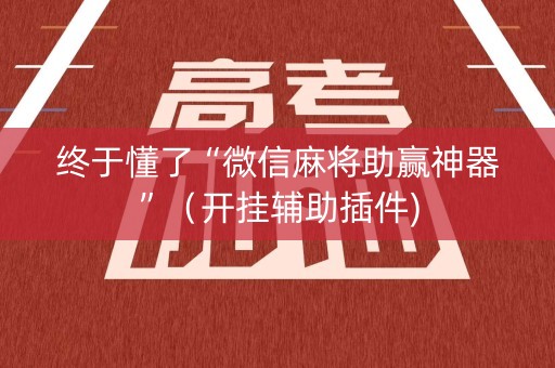 终于懂了“微信麻将助赢神器”（开挂辅助插件)
