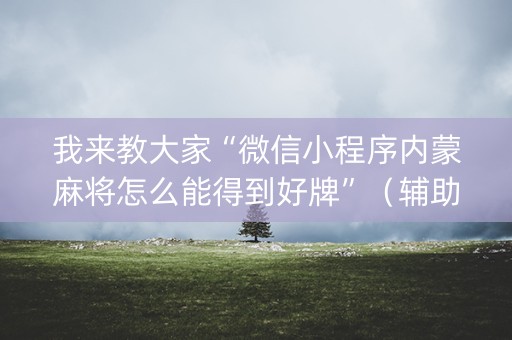 我来教大家“微信小程序内蒙麻将怎么能得到好牌”（辅助器通用版)