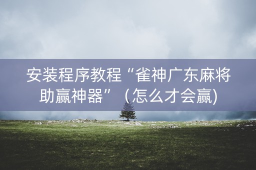安装程序教程“雀神广东麻将助赢神器”（怎么才会赢)