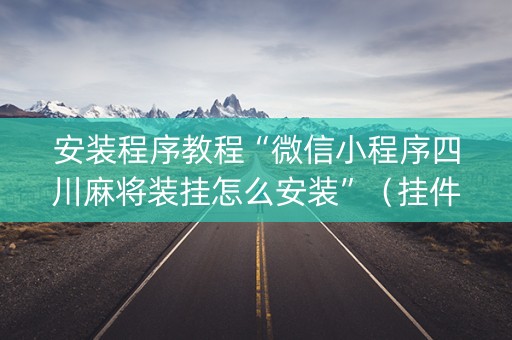 安装程序教程“微信小程序四川麻将装挂怎么安装”（挂件神器)