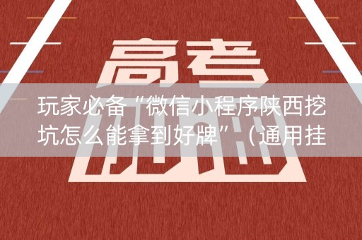 玩家必备“微信小程序陕西挖坑怎么能拿到好牌”（通用挂软件多少钱)