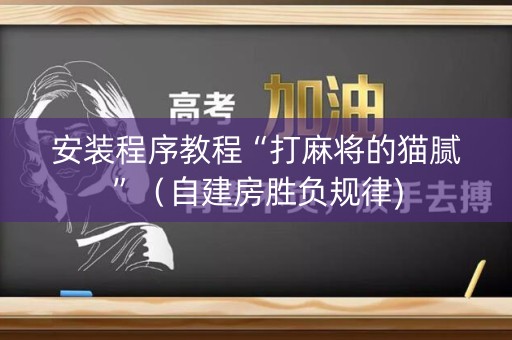 安装程序教程“打麻将的猫腻”（自建房胜负规律)