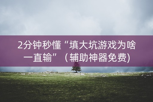2分钟秒懂“填大坑游戏为啥一直输”（辅助神器免费)
