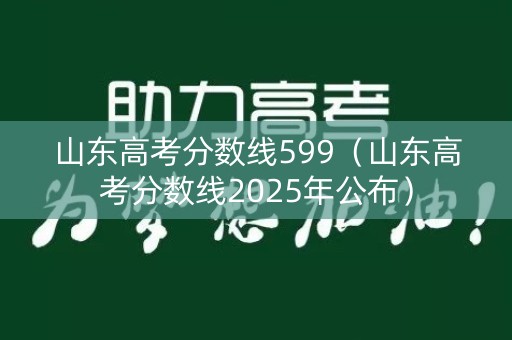 山东高考分数线599（山东高考分数线2025年公布）