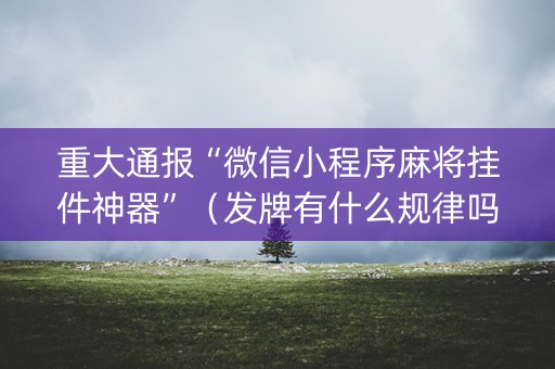 重大通报“微信小程序麻将挂件神器”（发牌有什么规律吗)
