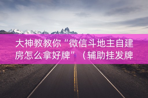 大神教教你“微信斗地主自建房怎么拿好牌”（辅助挂发牌规律)
