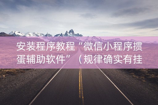 安装程序教程“微信小程序掼蛋辅助软件”（规律确实有挂)