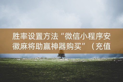 胜率设置方法“微信小程序安徽麻将助赢神器购买”（充值会提高胜率么)