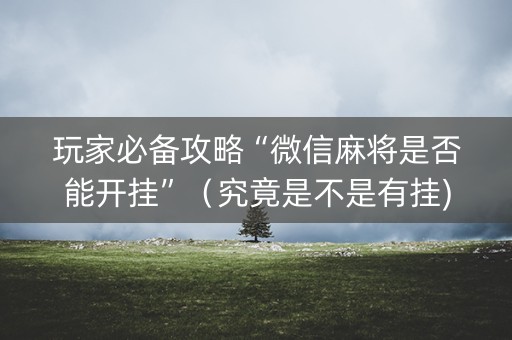 玩家必备攻略“微信麻将是否能开挂”（究竟是不是有挂)