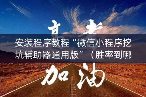 安装程序教程“微信小程序挖坑辅助器通用版”（胜率到哪调)