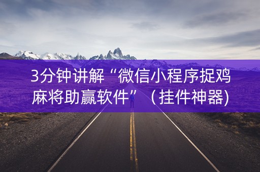 3分钟讲解“微信小程序捉鸡麻将助赢软件”（挂件神器)