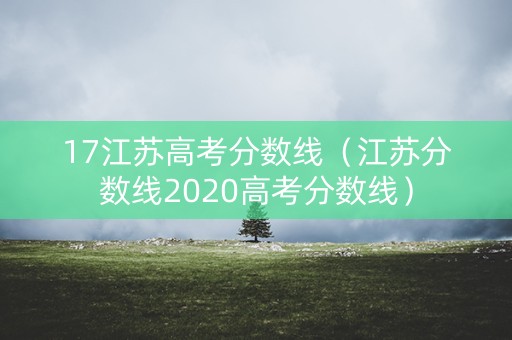 17江苏高考分数线（江苏分数线2020高考分数线）