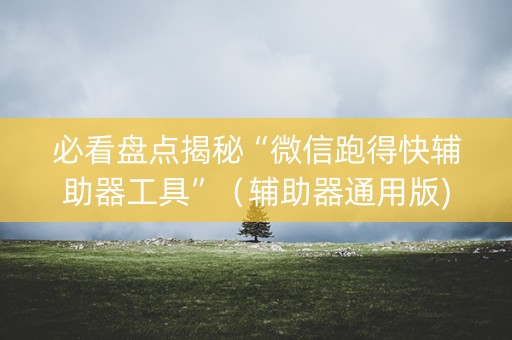 必看盘点揭秘“微信跑得快辅助器工具”（辅助器通用版)