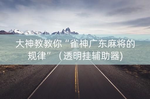 大神教教你“雀神广东麻将的规律”（透明挂辅助器)