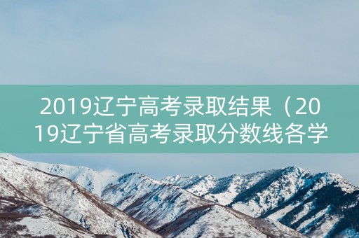 2019辽宁高考录取结果（2019辽宁省高考录取分数线各学校）