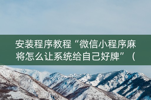安装程序教程“微信小程序麻将怎么让系统给自己好牌”（怎么让系统给自己好牌)