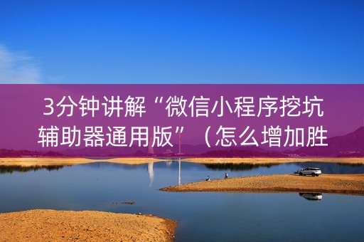 3分钟讲解“微信小程序挖坑辅助器通用版”（怎么增加胜率)