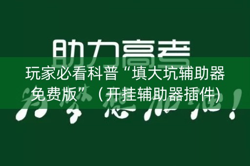 玩家必看科普“填大坑辅助器免费版”（开挂辅助器插件)
