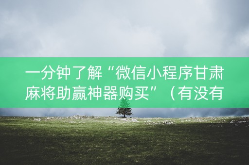 一分钟了解“微信小程序甘肃麻将助赢神器购买”（有没有猫腻)
