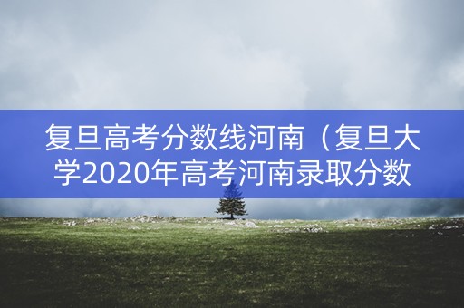 复旦高考分数线河南（复旦大学2020年高考河南录取分数线）