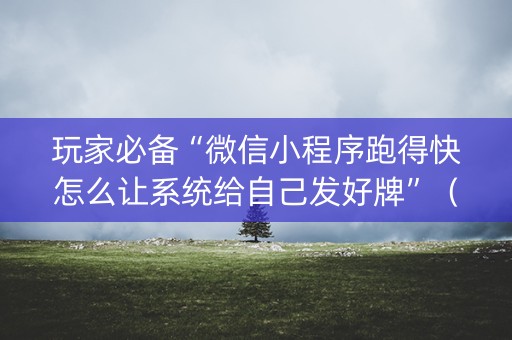玩家必备“微信小程序跑得快怎么让系统给自己发好牌”（技巧和打好牌方法)