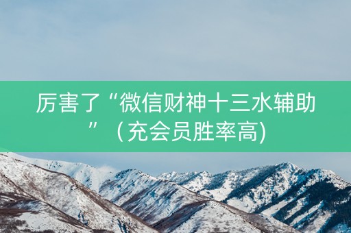 厉害了“微信财神十三水辅助”（充会员胜率高)