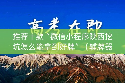 推荐十款“微信小程序陕西挖坑怎么能拿到好牌”（辅牌器插件购买)