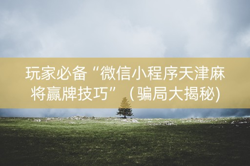 玩家必备“微信小程序天津麻将赢牌技巧”（骗局大揭秘)