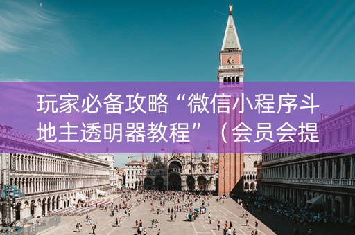 玩家必备攻略“微信小程序斗地主透明器教程”（会员会提高胜率吗)