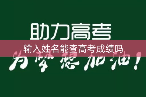 输入姓名能查高考成绩吗