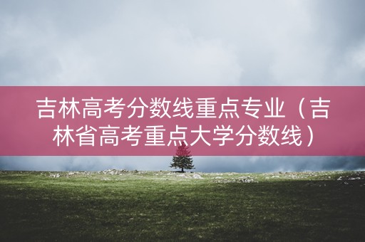 吉林高考分数线重点专业（吉林省高考重点大学分数线）