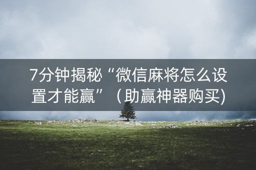 7分钟揭秘“微信麻将怎么设置才能赢”（助赢神器购买)
