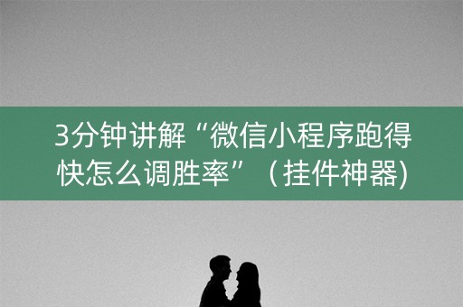 3分钟讲解“微信小程序跑得快怎么调胜率”（挂件神器)
