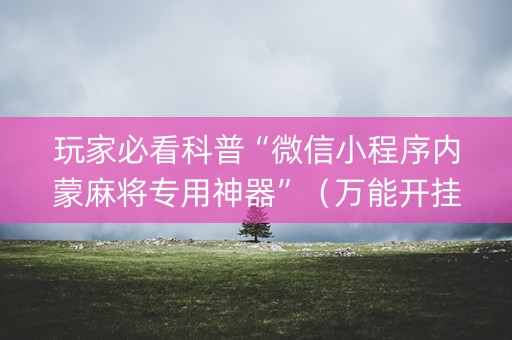 玩家必看科普“微信小程序内蒙麻将专用神器”（万能开挂神器)